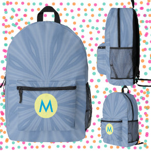 Staubblauer Sonnenstrahl Monogramm Bedruckter Rucksack
