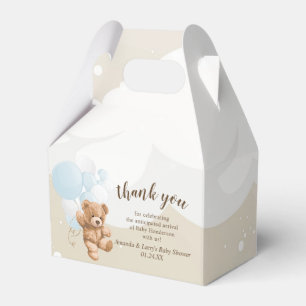 Staubblauer Teddybär mit Ballons Geschenkschachtel