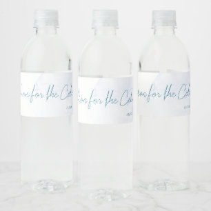 Staubblauer Wasserfarben-Hochzeit Wasserflaschen-A Wasserflaschenetikett