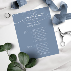 Staubblaues 2-Tage-Hochzeitsprogramm Chic