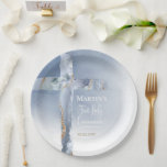 staubblaues Age durch Erste Kommune Pappteller<br><div class="desc">Erste Teller für personalisierte Kommunen</div>