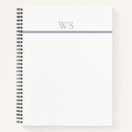 Staubblaues Bar-Monogramm personalisiertes Notizbu Notizbuch
