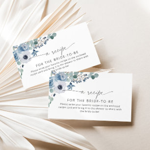 Staubblaues Blumen-Rezeptkarteneinsatz Begleitkarte