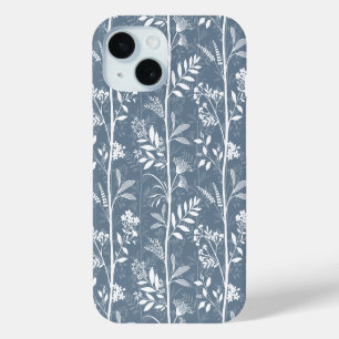 Staubblaues Blumen-Silhouette-Garten Case-Mate iPhone Hülle