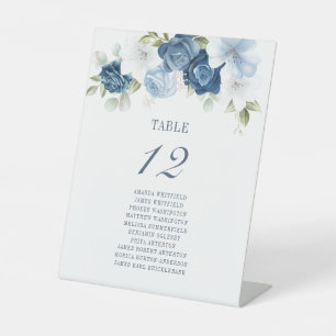 Staubblaues Blumiges Tisch Nummer 12 Sitzordnung Sockelschild
