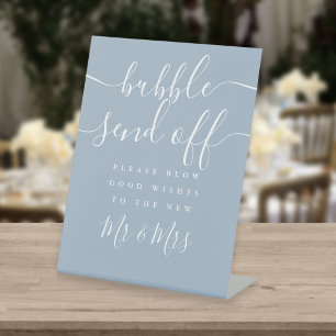 Staubblaues Bubble Abschied Chic Schrift Sockelschild