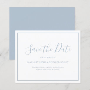 Staubblaues Budget-Hochzeit-Save-the-Date