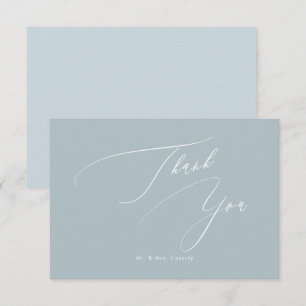 Staubblaues DIY-Farben Luxe Script Danke