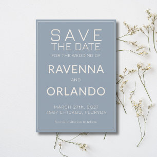 Staubblaues Elfenbein Altes Geld Moderne Hochzeit Save The Date