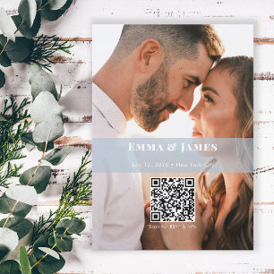 Staubblaues Et-Zeichen-Foto Save the Date Hochze Einladung