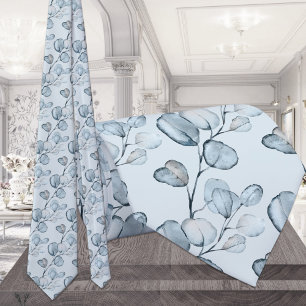 Staubblaues Eukalyptus-Zweiglein Hellblaue Hochzei Krawatte