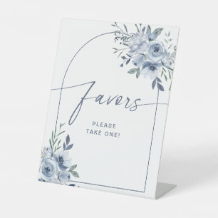 Staubblaues Favors Hochzeitsdusche Schild