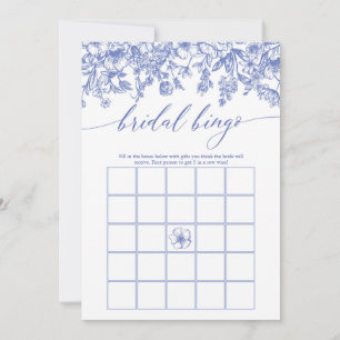 Staubblaues florales Braut-Bingo-Hochzeitsdusche-S Einladung