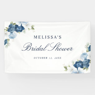 Staubblaues florales Brautparty-Schild Banner