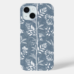 Staubblaues florales Silhouette-Garten Case-Mate iPhone Hülle