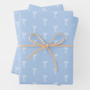 Staubblaues französisches Weihnachts-Klassiker-Coq Geschenkpapier Set