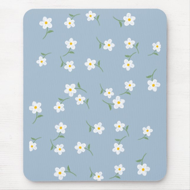 Staubblaues Gänseblümchen-Blumen-Mauspad  Mousepad (Vorne)