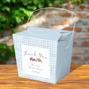Staubblaues Gingham-Brunch-Brautabschieds-Party Da Geschenkschachtel