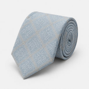 Staubblaues Gold-Diamant-Damask Royal Jacquard Krawatte