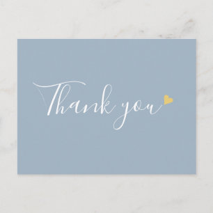 Staubblaues Gold Herz Schrift Geschäft Danke Postkarte