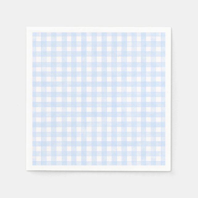 Staubblaues klassisches Gingham Serviette (Vorderseite)