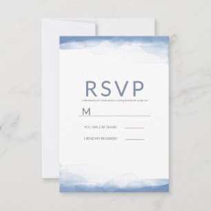 Staubblaues Kornblumen-Wasserfarben-Hochzeits-RSVP RSVP Karte