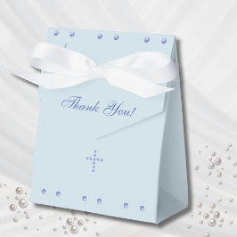 Staubblaues Kreuz Christliche Taufe Geschenkschachtel