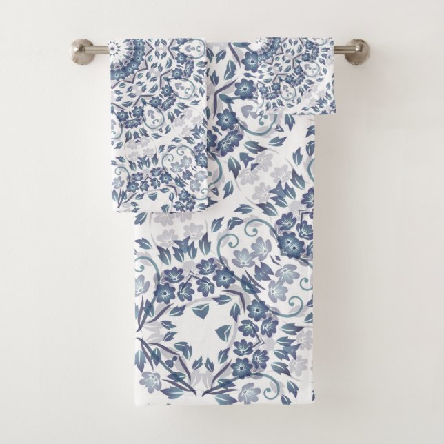 Staubblaues Mandala  Badhandtuch Set (Insitu)