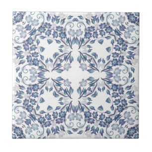 Staubblaues Mandala  Fliese