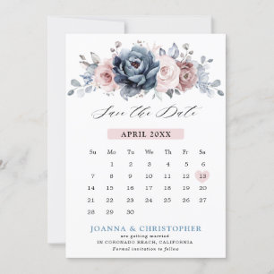 Staubblaues Mauve-Rosa-Schieferrosen-Blumen-Hochze Save The Date
