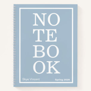 Staubblaues modernes großes "NOTIZBUCH" Notizbuch