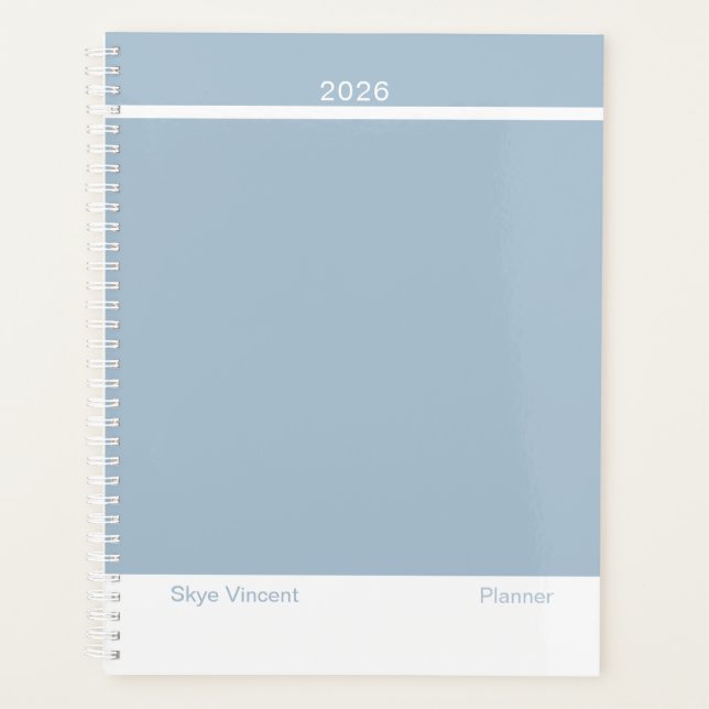 Staubblaues modernes Layout groß Planer (Vorderseite)