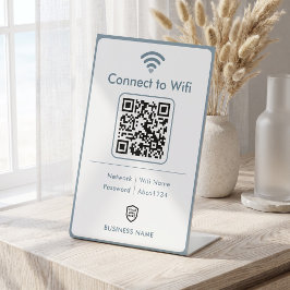 Staubblaues modernes WLAN-Passwort für Unternehmen Sockelschild