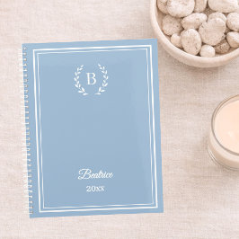 Staubblaues Monogramm Personalisierter ruhiger Lux Planer