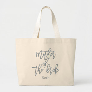 Staubblaues Mother of the Bride Lettering Script Jumbo Stoffbeutel