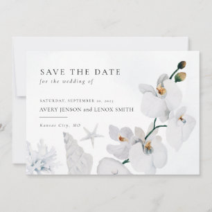 Staubblaues Muschelweiß Orchideenstrand Save The Date