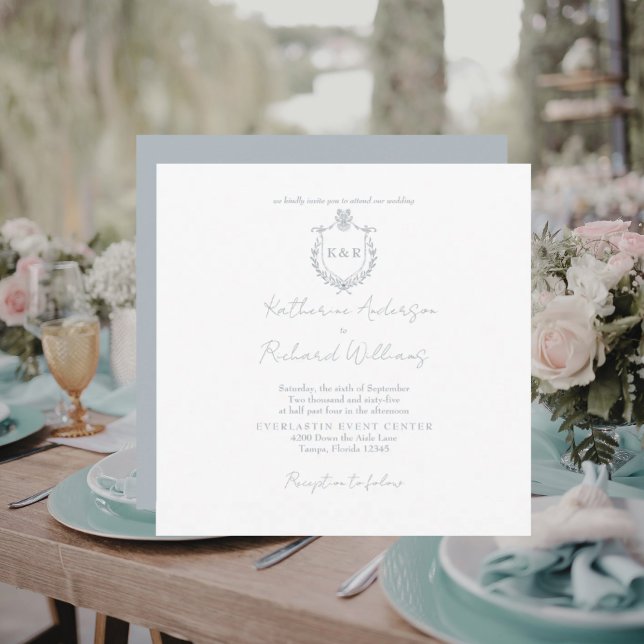 Staubblaues Quadrat Elegante Hochzeit  (Von Creator hochgeladen)