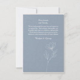 Staubblaues Rittersporn minimalistische Hochzeitsr Dankeskarte