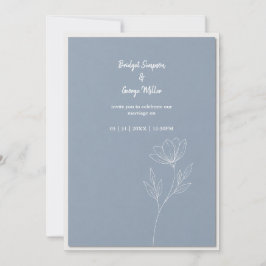 Staubblaues Rittersporn minimalistische Hochzeitsr Einladung
