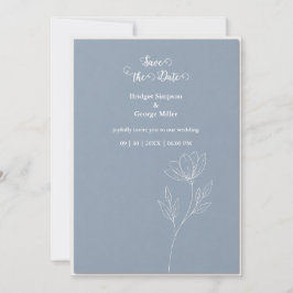 Staubblaues Rittersporn minimalistische Hochzeitsr Einladung
