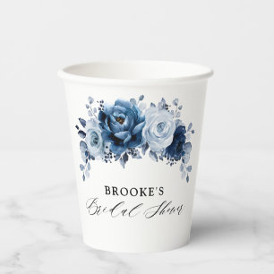 Staubblaues Schiefer Navy Botanischer Brautjungfe Pappbecher