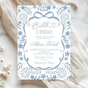 Staubblaues Spanisches Baby Shower Cielito Lindo  Einladung