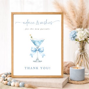 Staubblaues Tini One Baby Boy Shower Hinweis Schil Poster