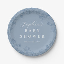 Staubblaues Vintage-Blumen-Baby-Bad