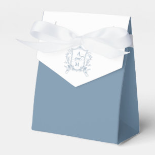 Staubblaues Vintage-Crest-Hochzeits-Dankeschön Geschenkschachtel