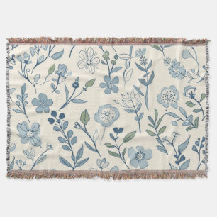 Staubblaues Wildblumenwiesen-Blumenmuster Decke