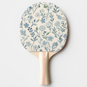 Staubblaues Wildblumenwiesen-Botanikmuster Tischtennis Schläger