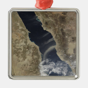 Staubfedern blasen die Küste von Saudi-Arabien we Silbernes Ornament