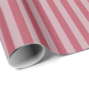 Staubgrau Rosa & Dunkelrosa Streifen Geschenkpapier