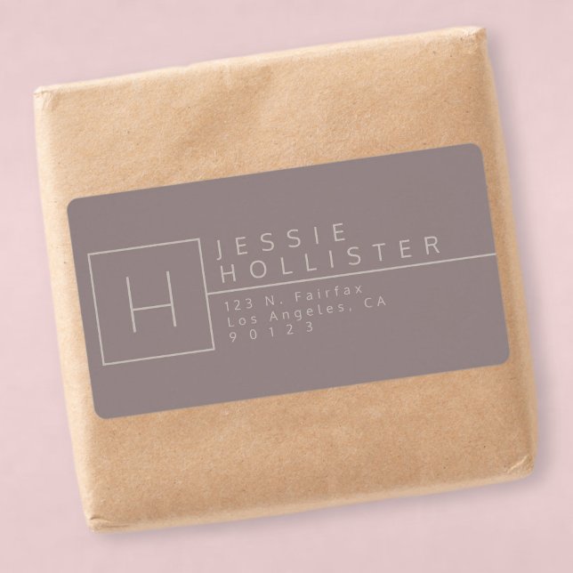 Staubgrau/Silberrost monogrammierte Rücksendeadres (Von Creator hochgeladen)